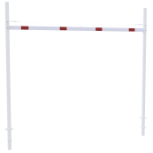 Height restriction barrier | with 2 square posts | cross tube length: 4000 mm | for casting in concrete | without barrier of aluminium tube